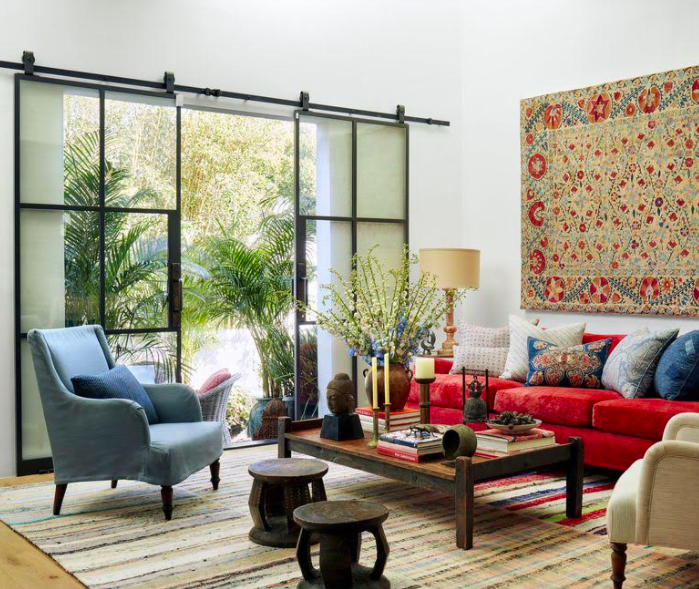 Een kamer van Kathryn M. Ireland in Le Style Anglais meets Californische stijl.