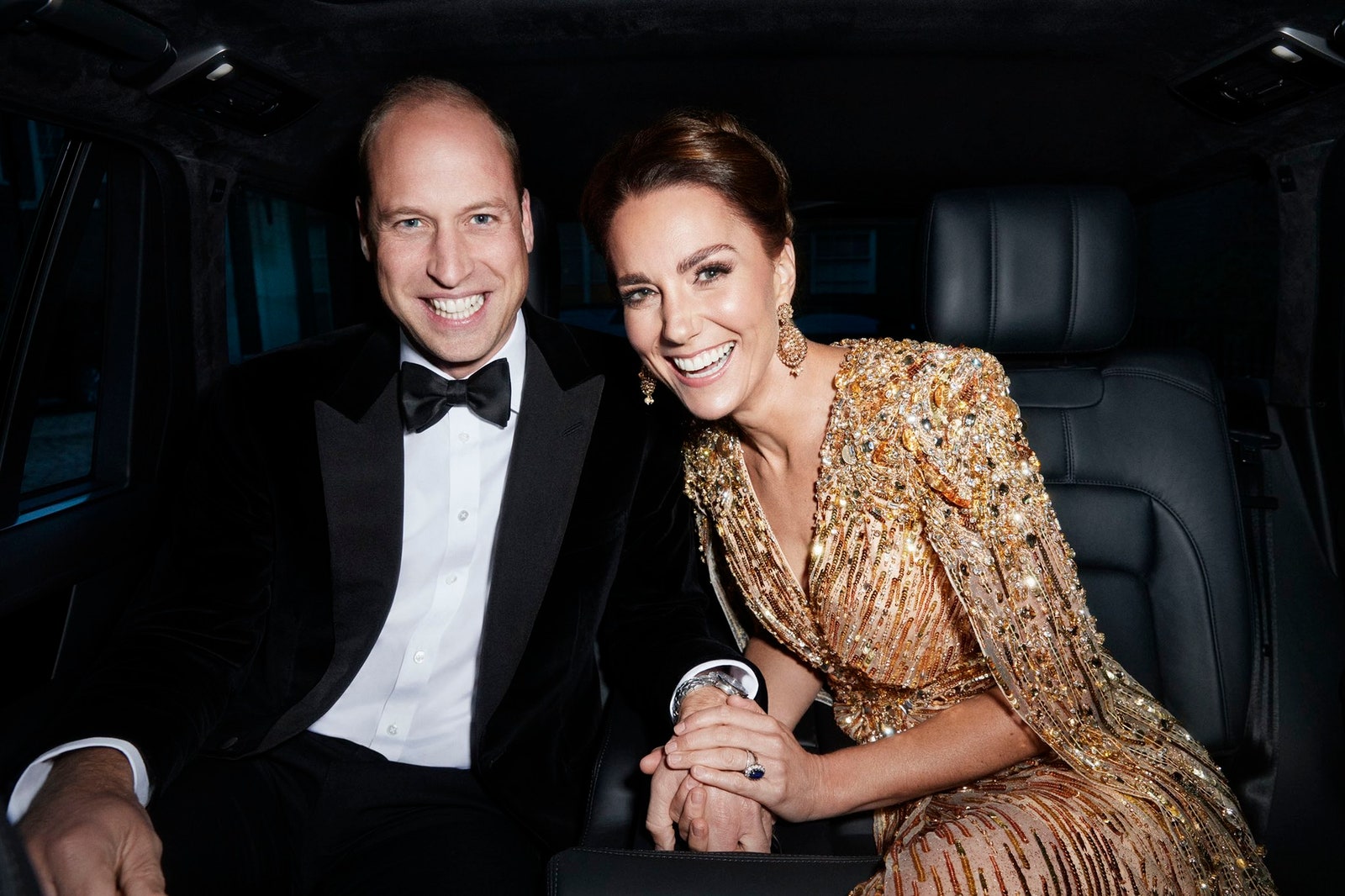 De hertog en hertogin van Cambridge bij de première van 'No Time to Die' in Londen in 2021