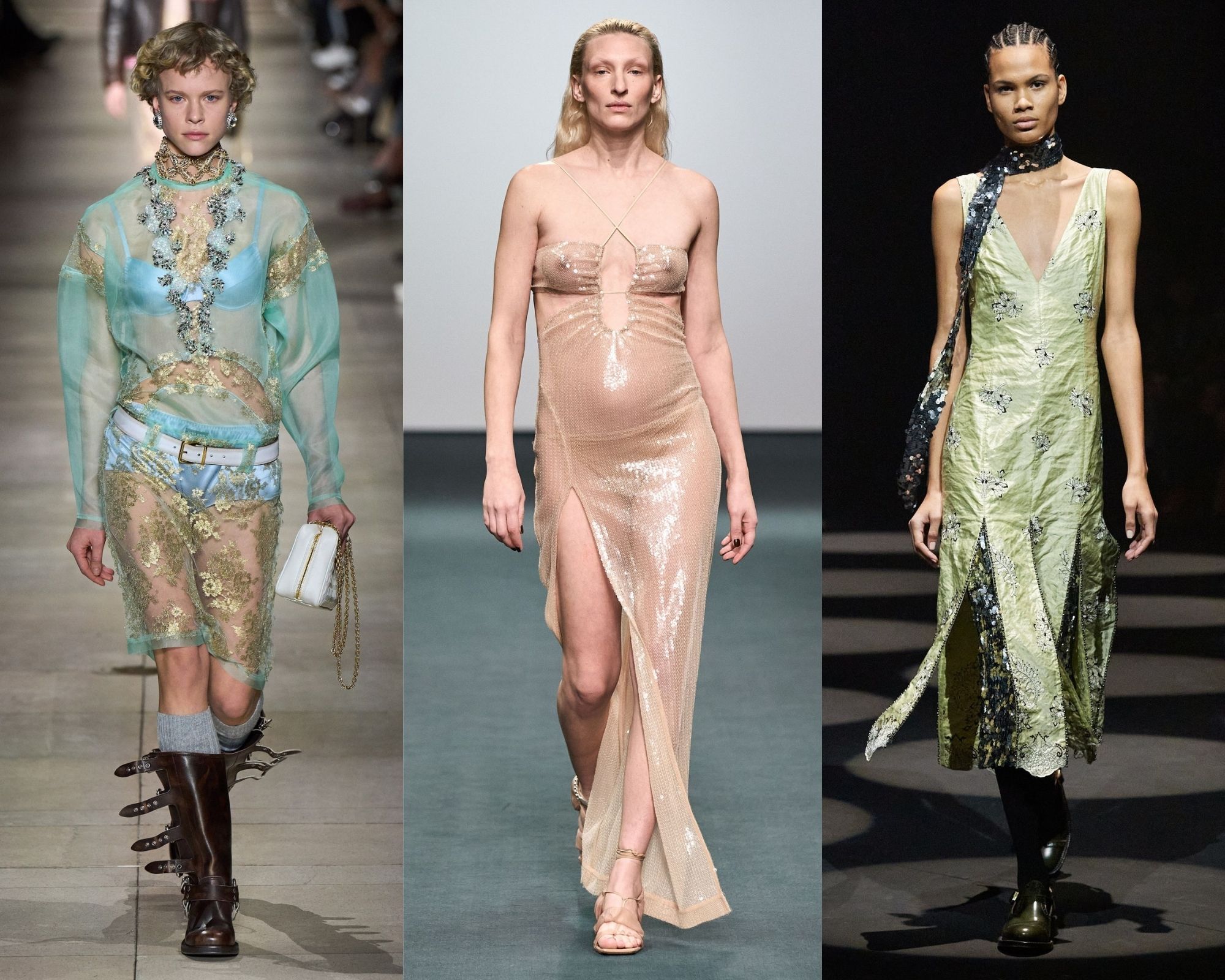 Trend glimmende en glanzende lingerie