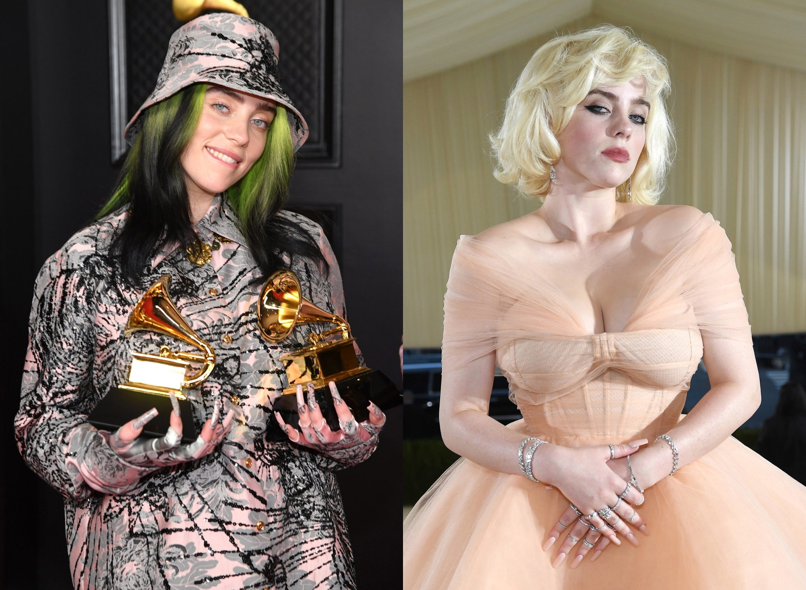 Billie Eilish's Met Gala beautytransformatie