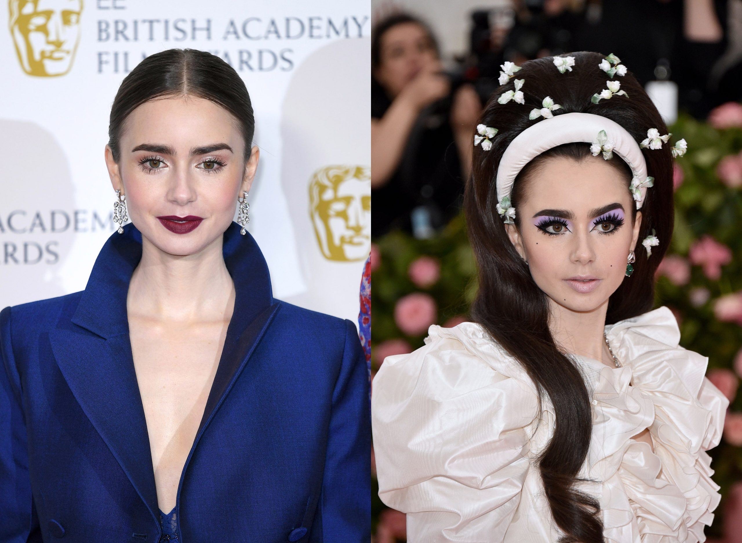 Lily Collins' Met Gala beautytransformatie