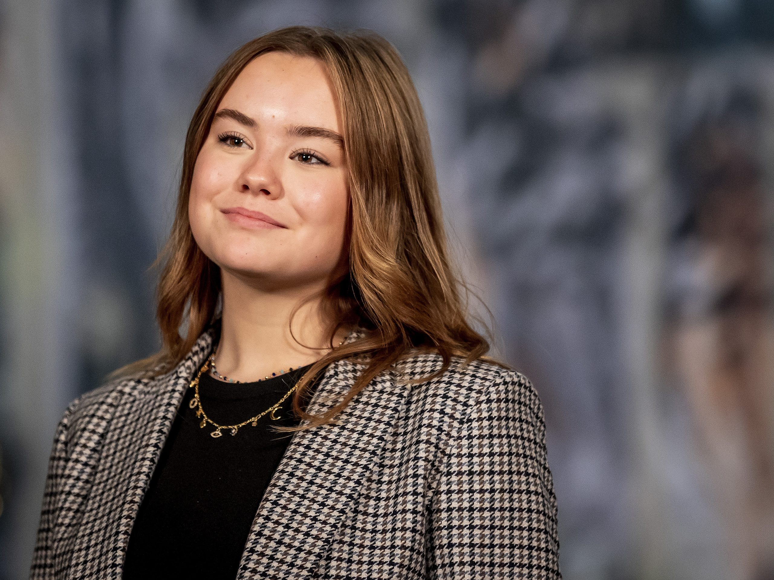 Prinses Ariane tijdens de fotosessie in de Nieuwe Kerk in 2022.