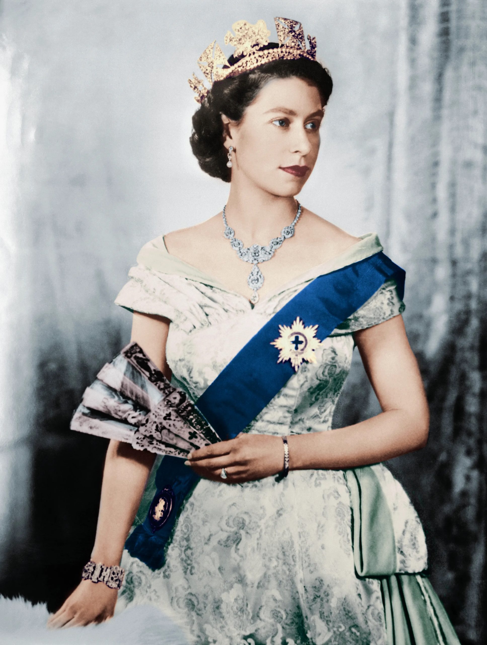 Koningin Elizabeth op een officieel portret