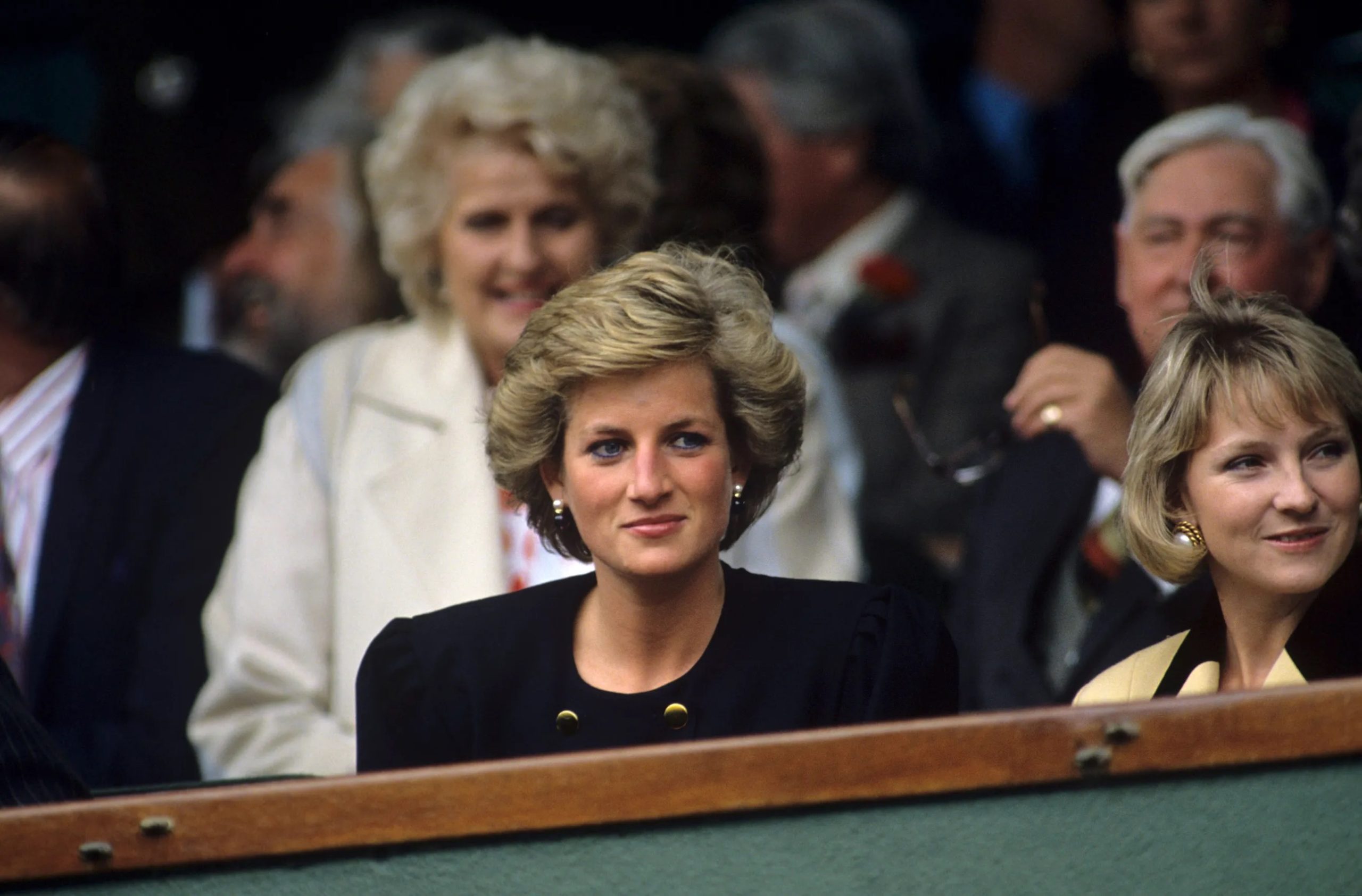 Prinses Diana bij Wimbledon in 1990
