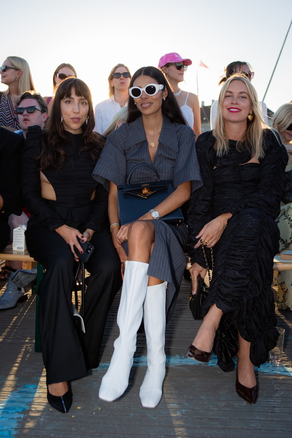 Bezoekers van de Ganni-show, met Babba Rivera