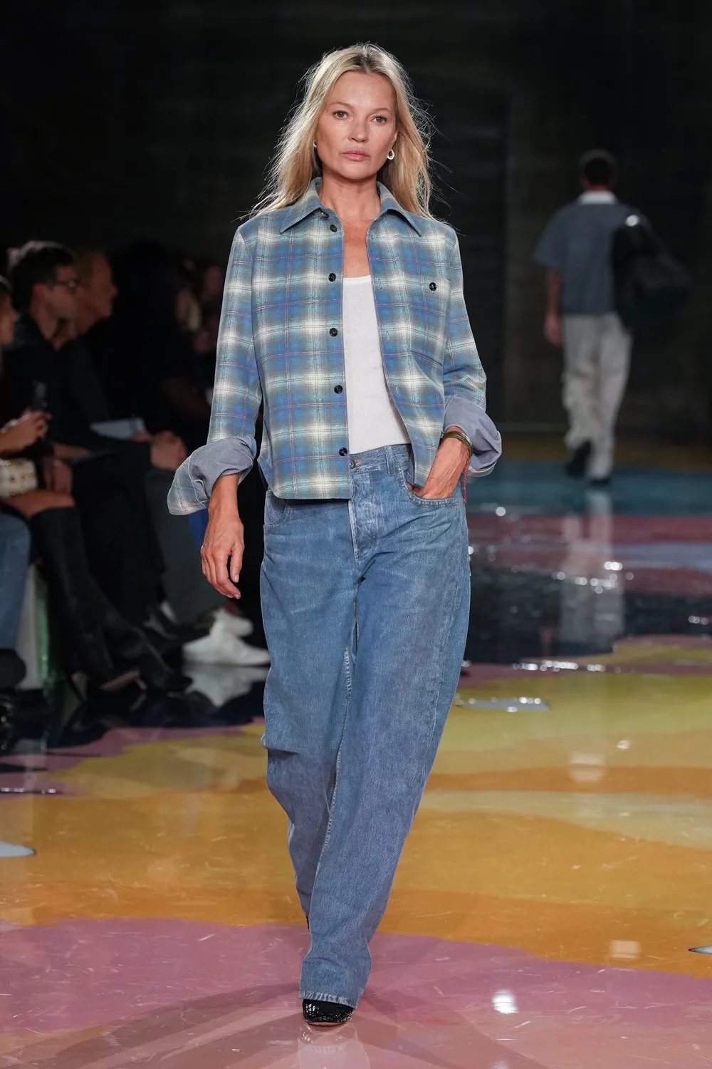 Kate Moss op de catwalk bij Bottega Veneta