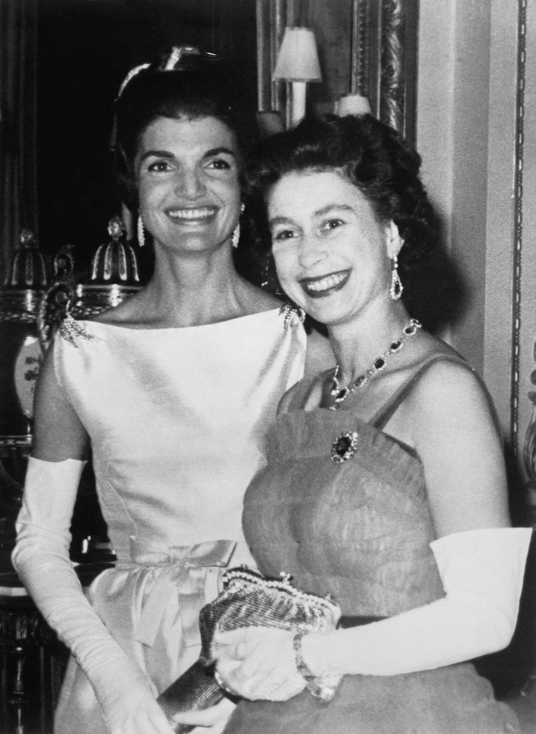 Koningin Elizabeth en First Lady Jackie Kennedy