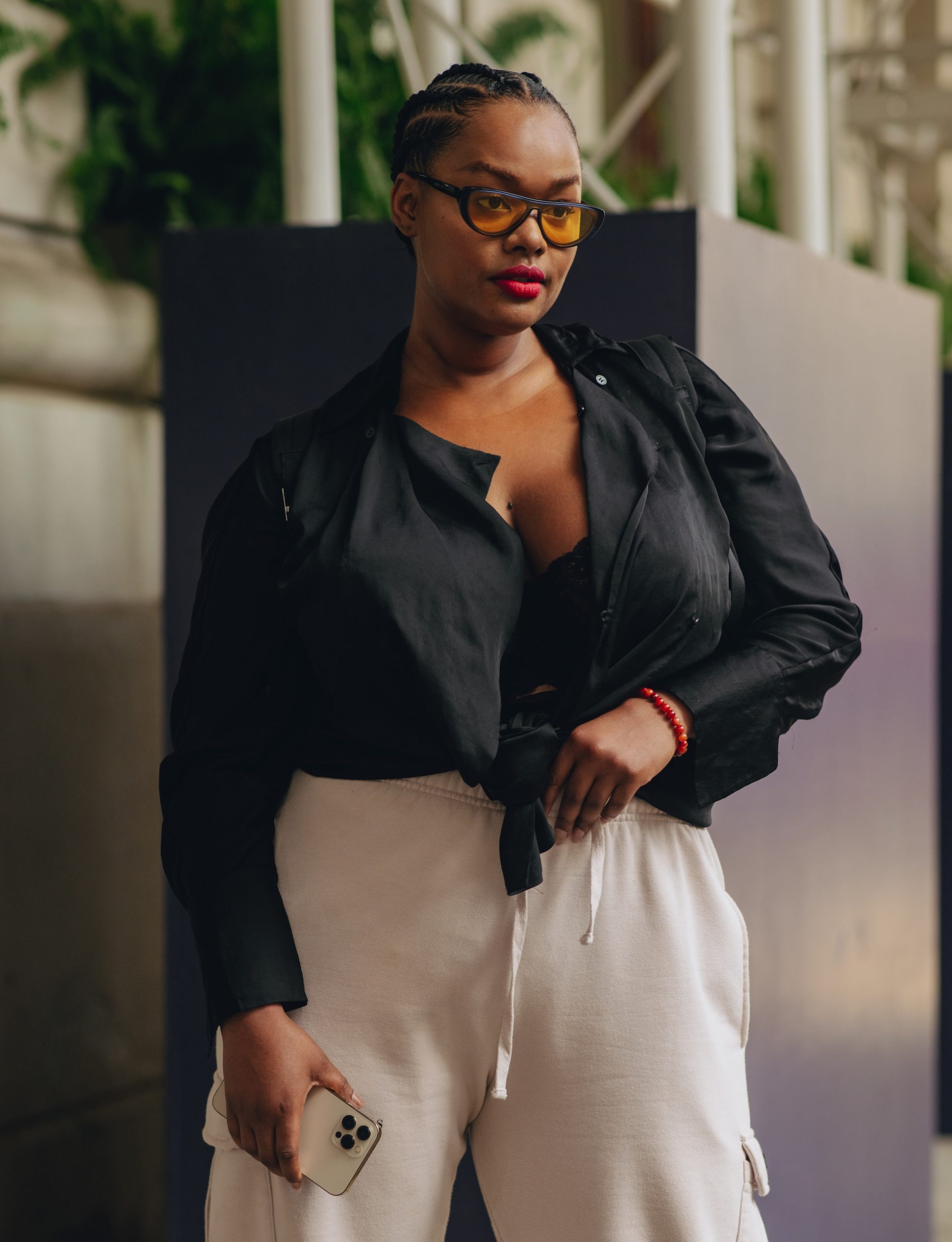 Precious Lee op straat tijdens New York Fashion Week lente/zomer 2023