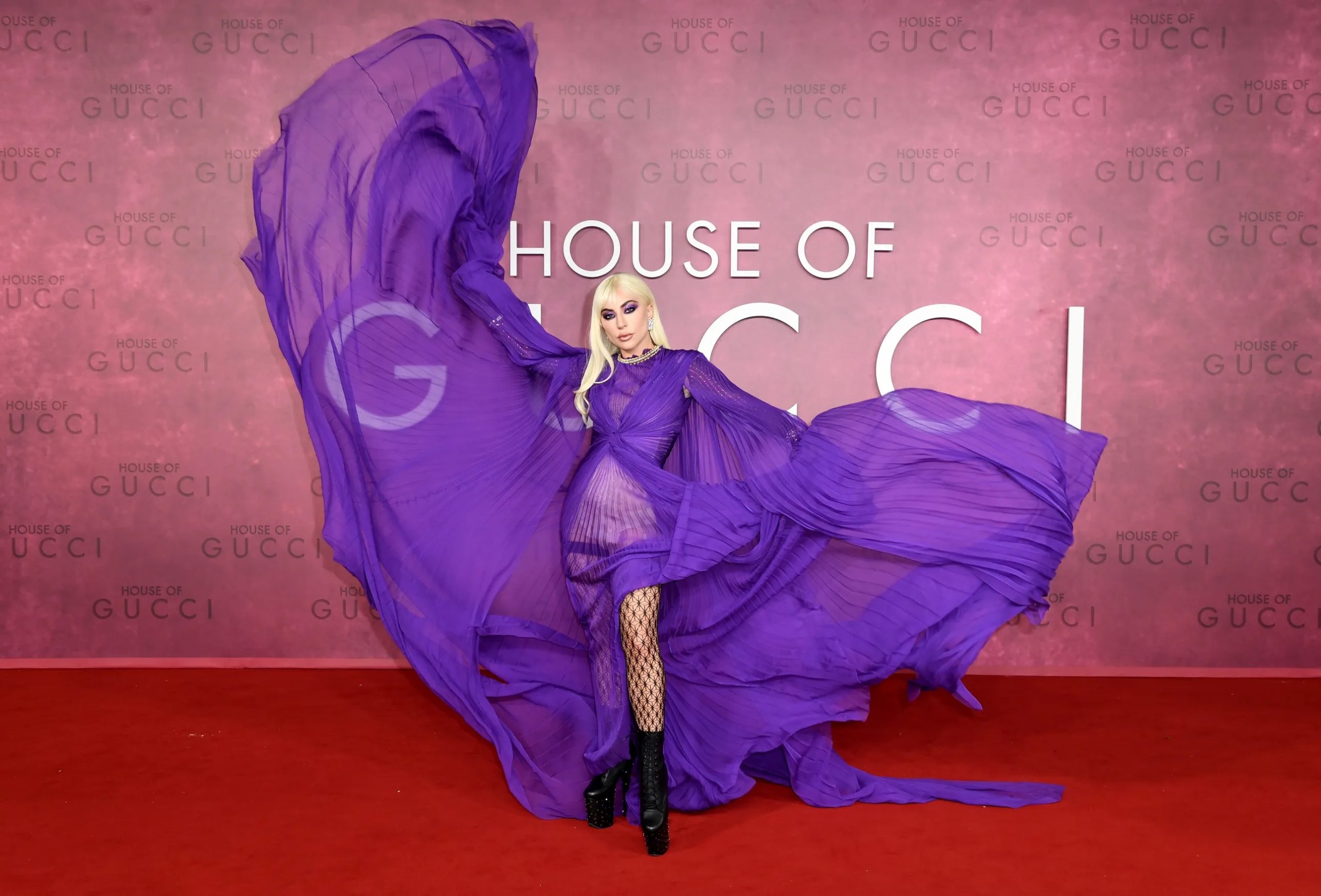 Lady Gaga bij de Britse première van 'House of Gucci', november 2021.