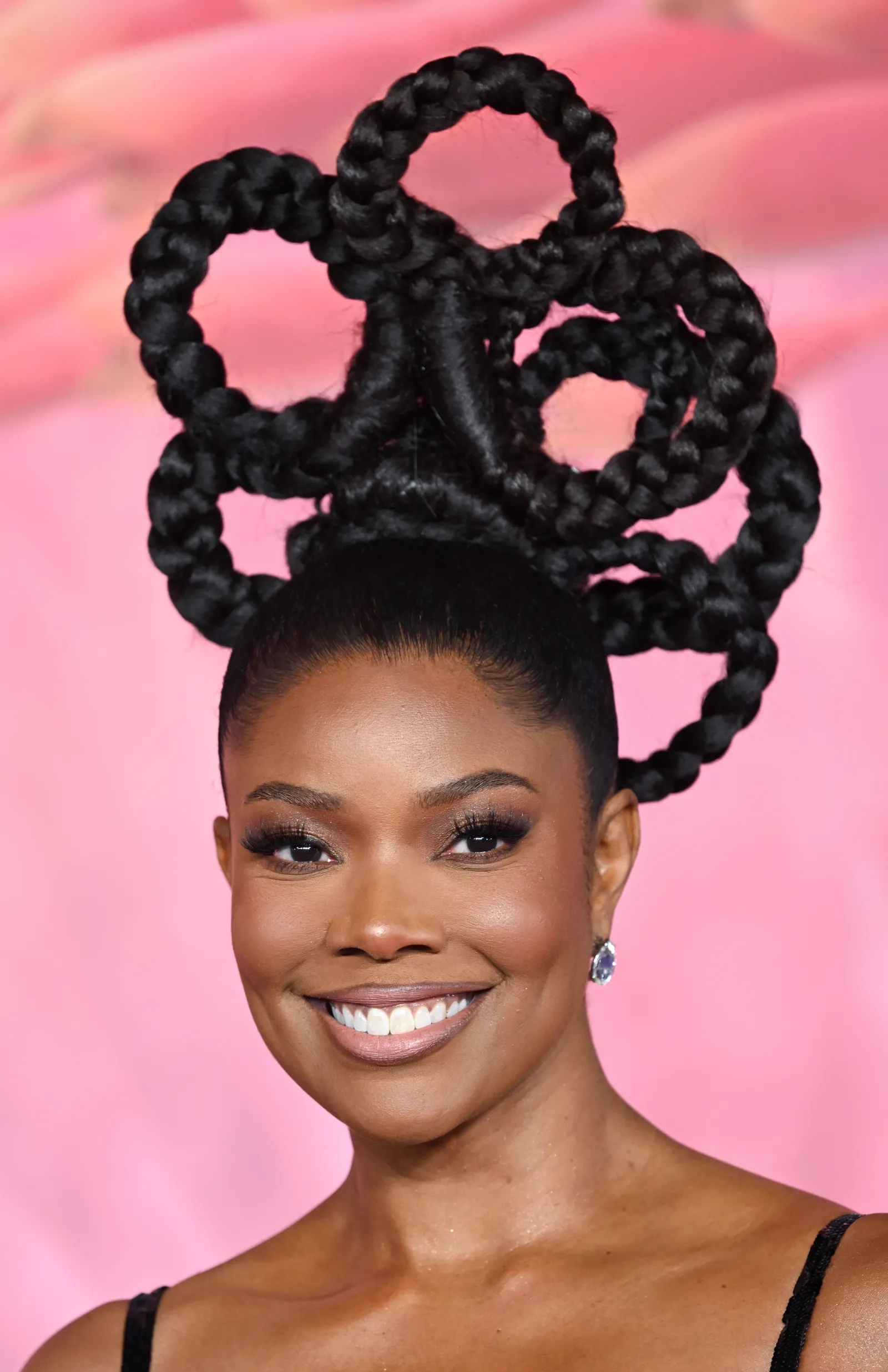 Gabrielle Union met kunstig vlechtwerk