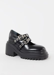 Maje Mary Jane loafers van kalfsleer