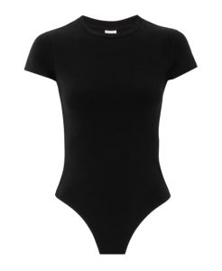Redone bodysuit in zwart met korte mouw