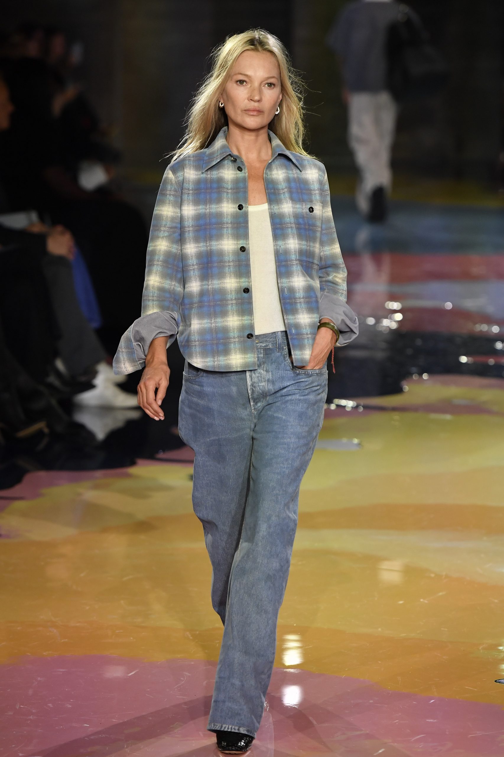 kate moss geruite blouse bottega veneta