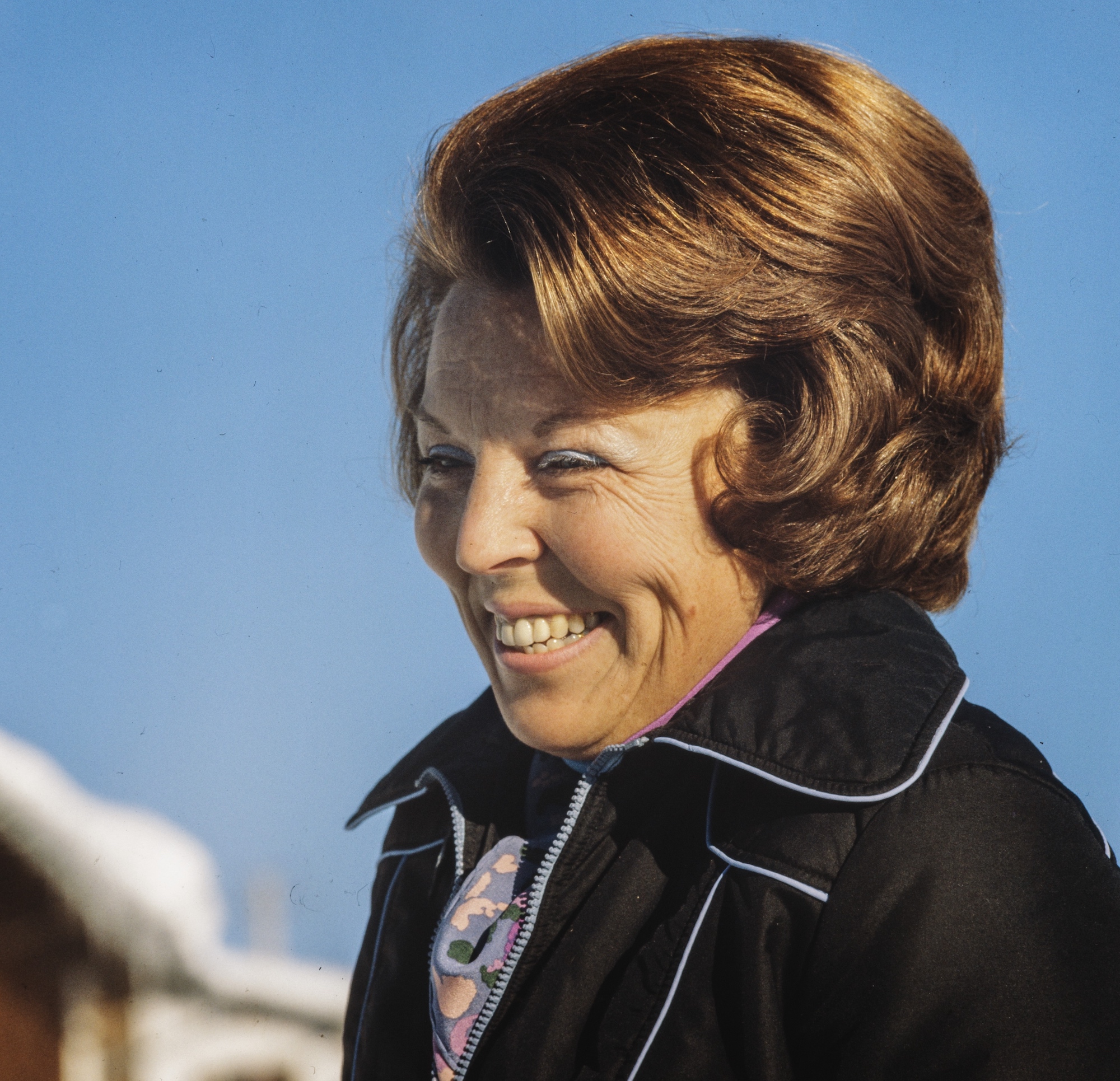 Prinses Beatrix straalt in de winterzon