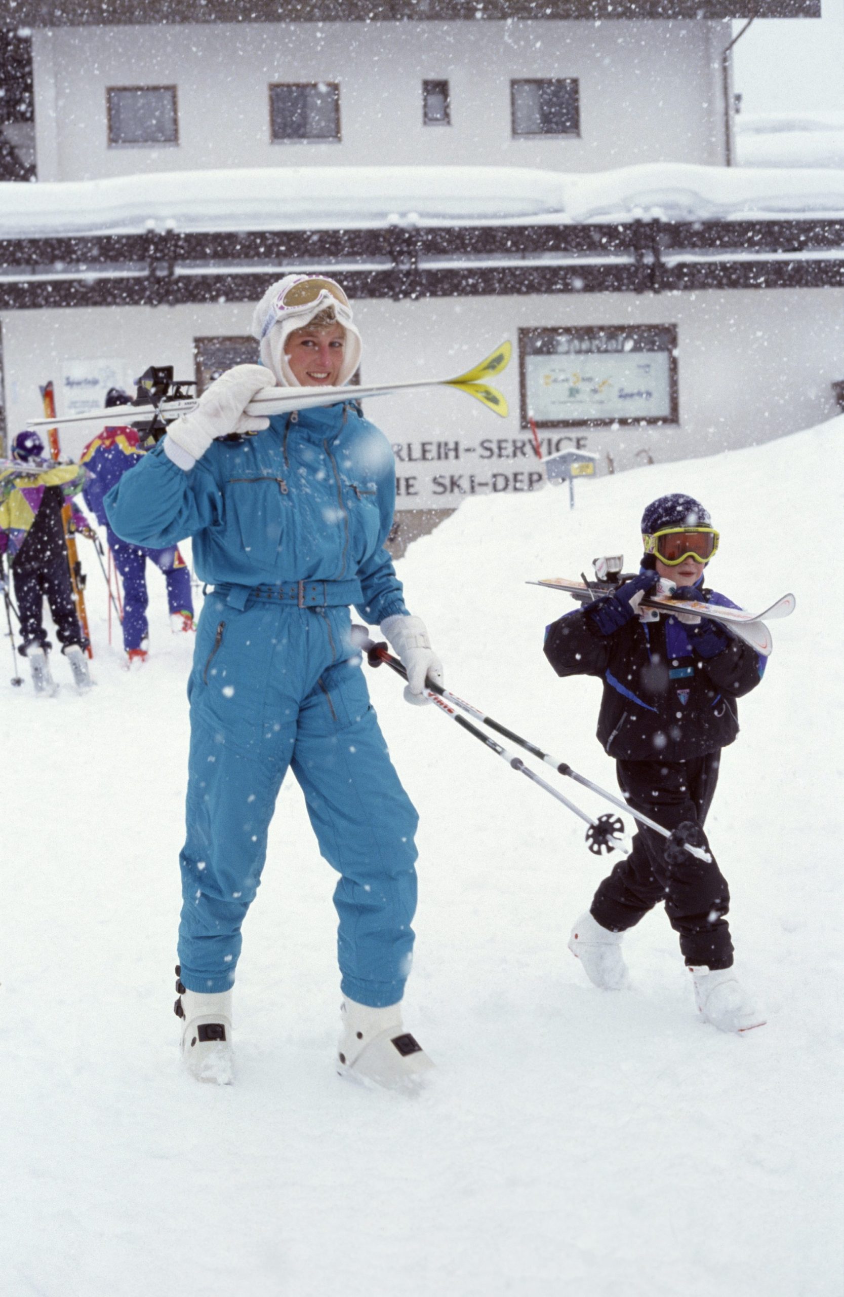 Met prins Harry in Lech, 1992