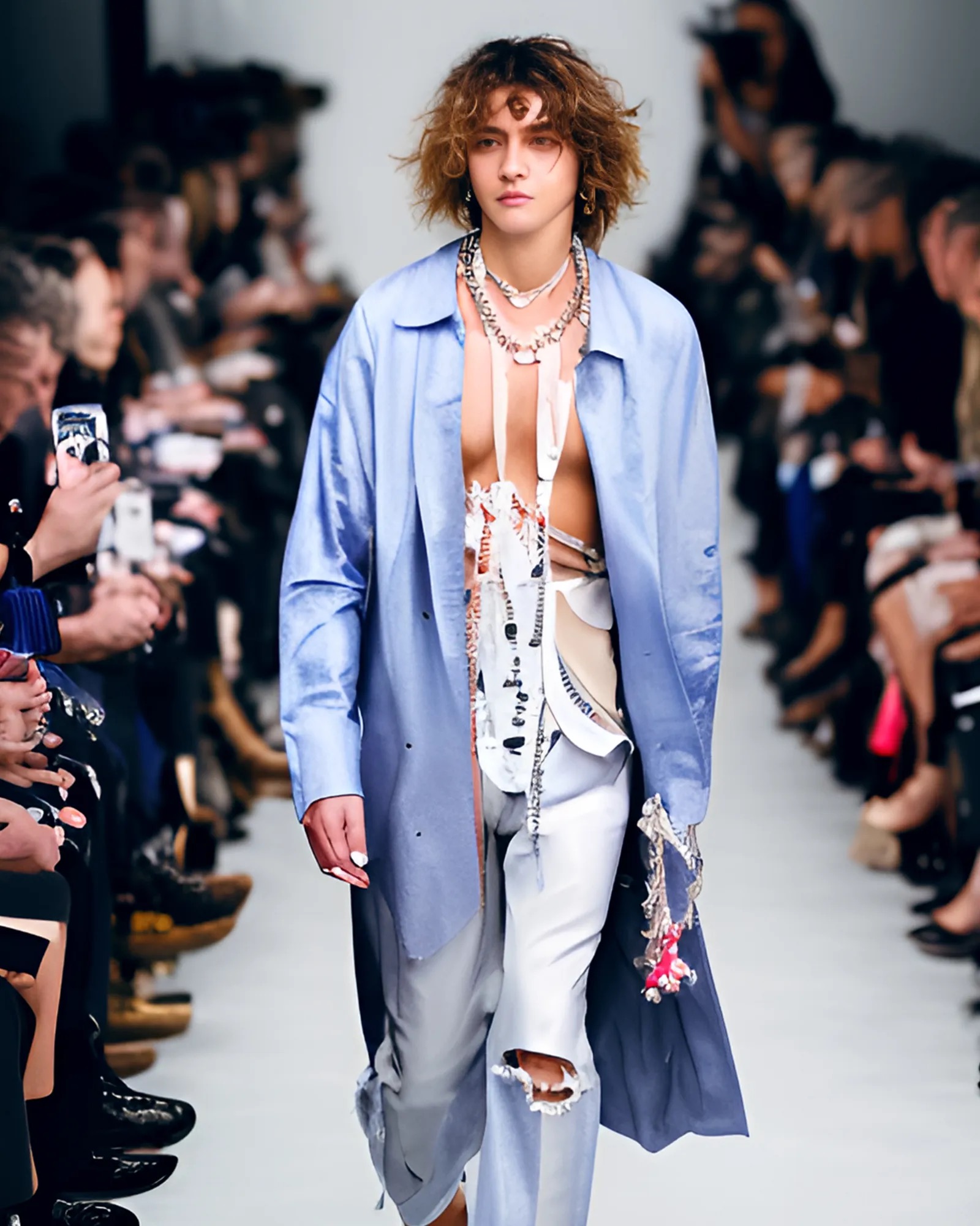 AI model in blauwe japon