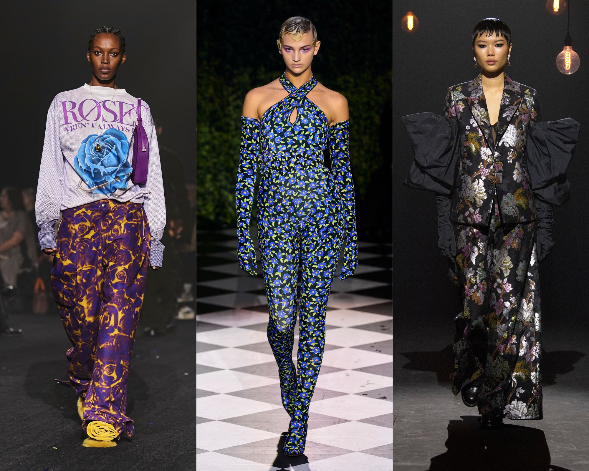 London Fashion Week herfst/winter 2023 trends: bloemen