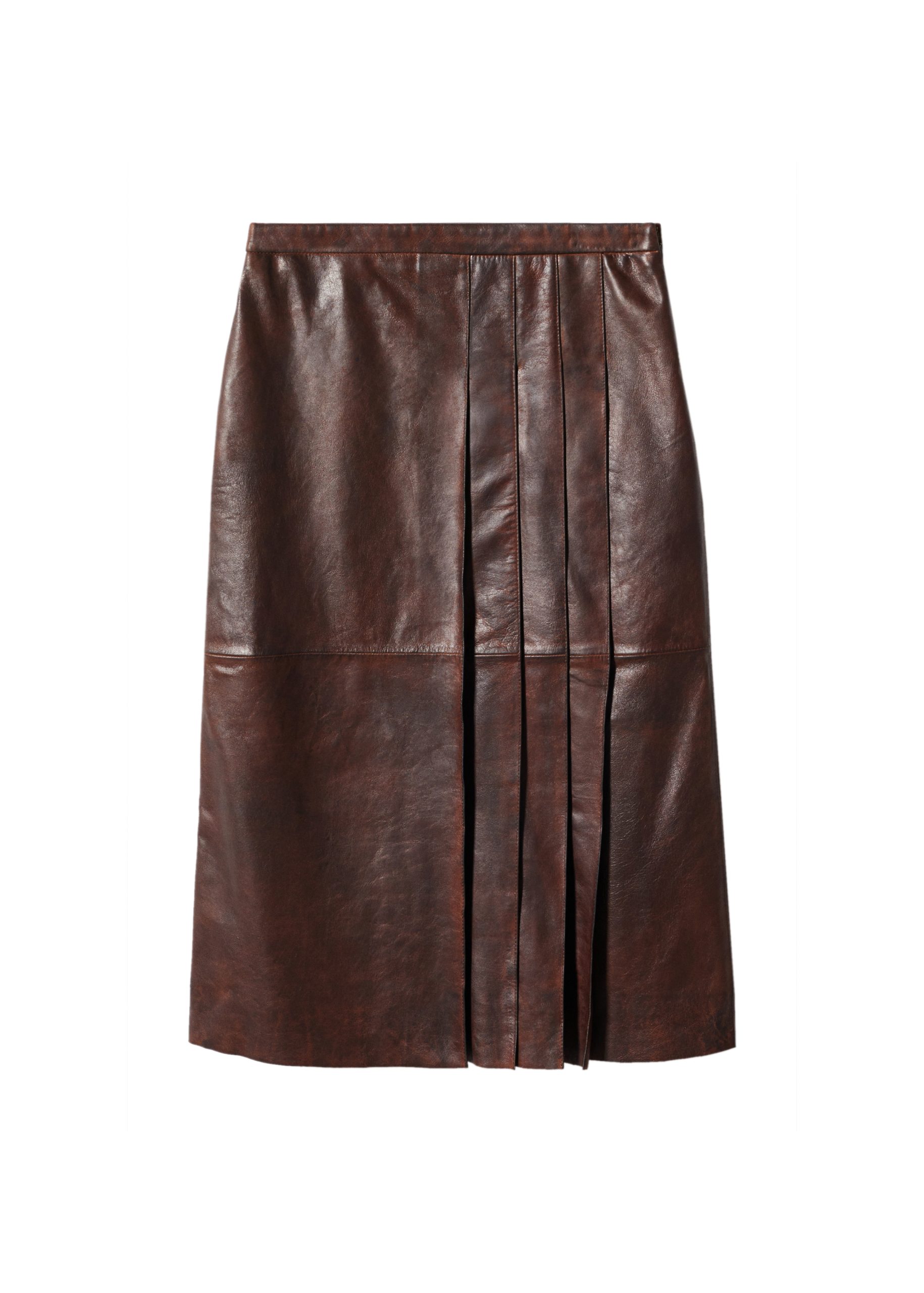 GORGLITTER Elegante leren rok voor dames, partyrok, lange rok, A-lijn