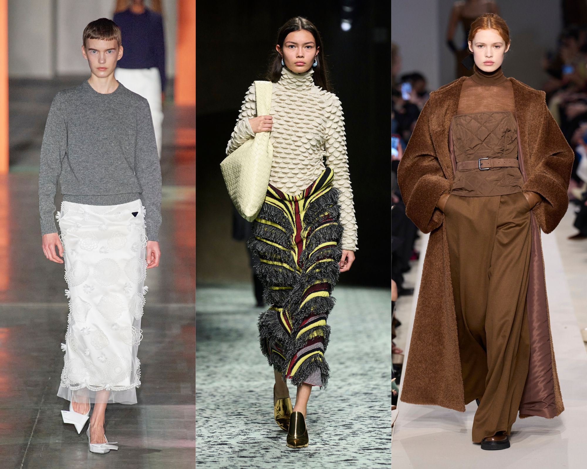 Trends van Milan Fashion Week herfst/winter 2023: mix van texturen