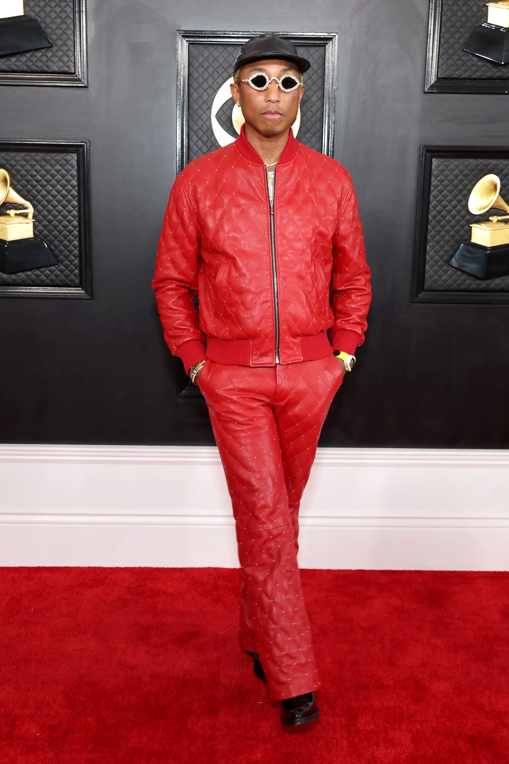 Pharrell Williams in Ernest W. Baker bij de Grammy Awards 2023