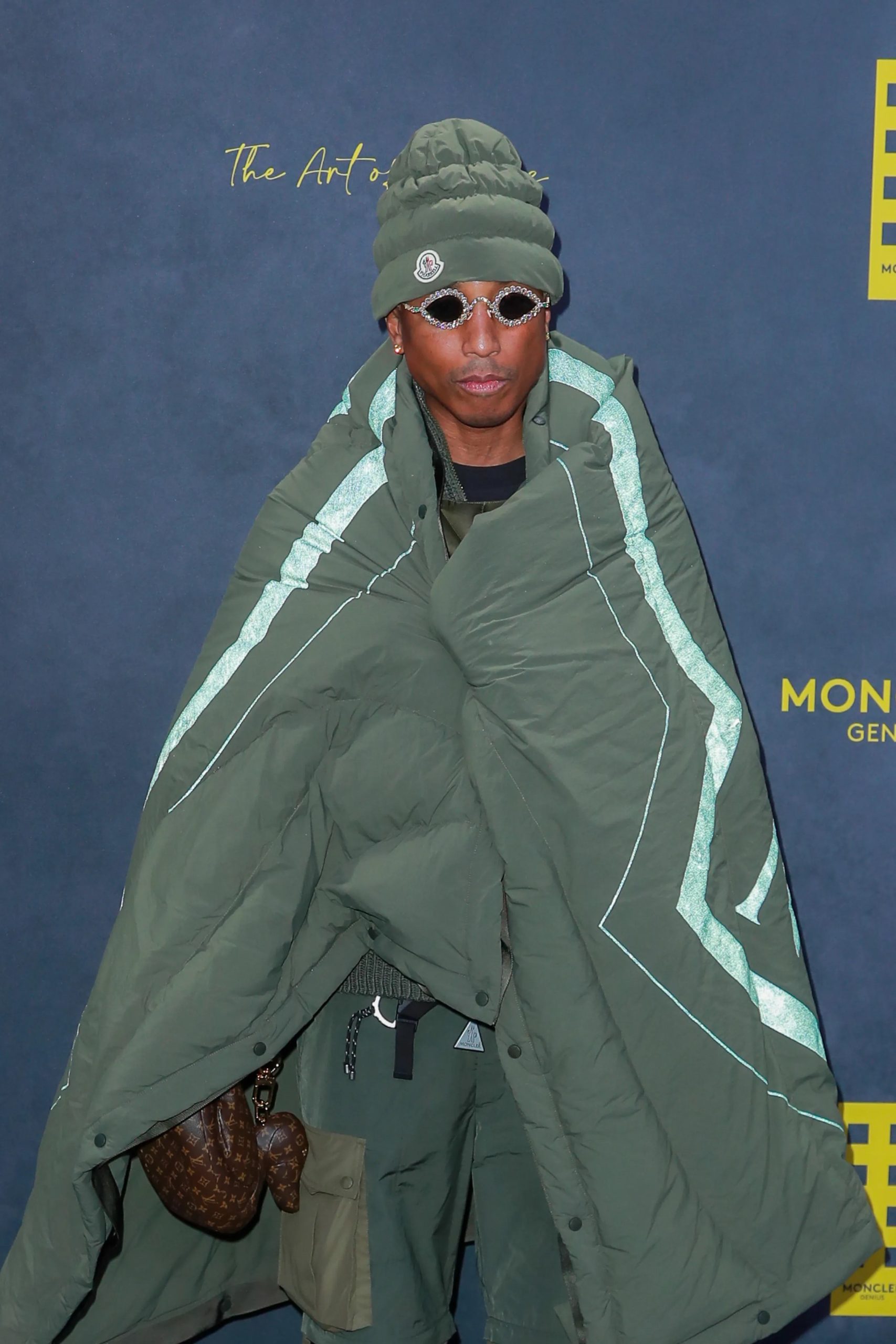 Pharrell Williams bij Moncler tijdens London Fashion Week herfst/winter 2023