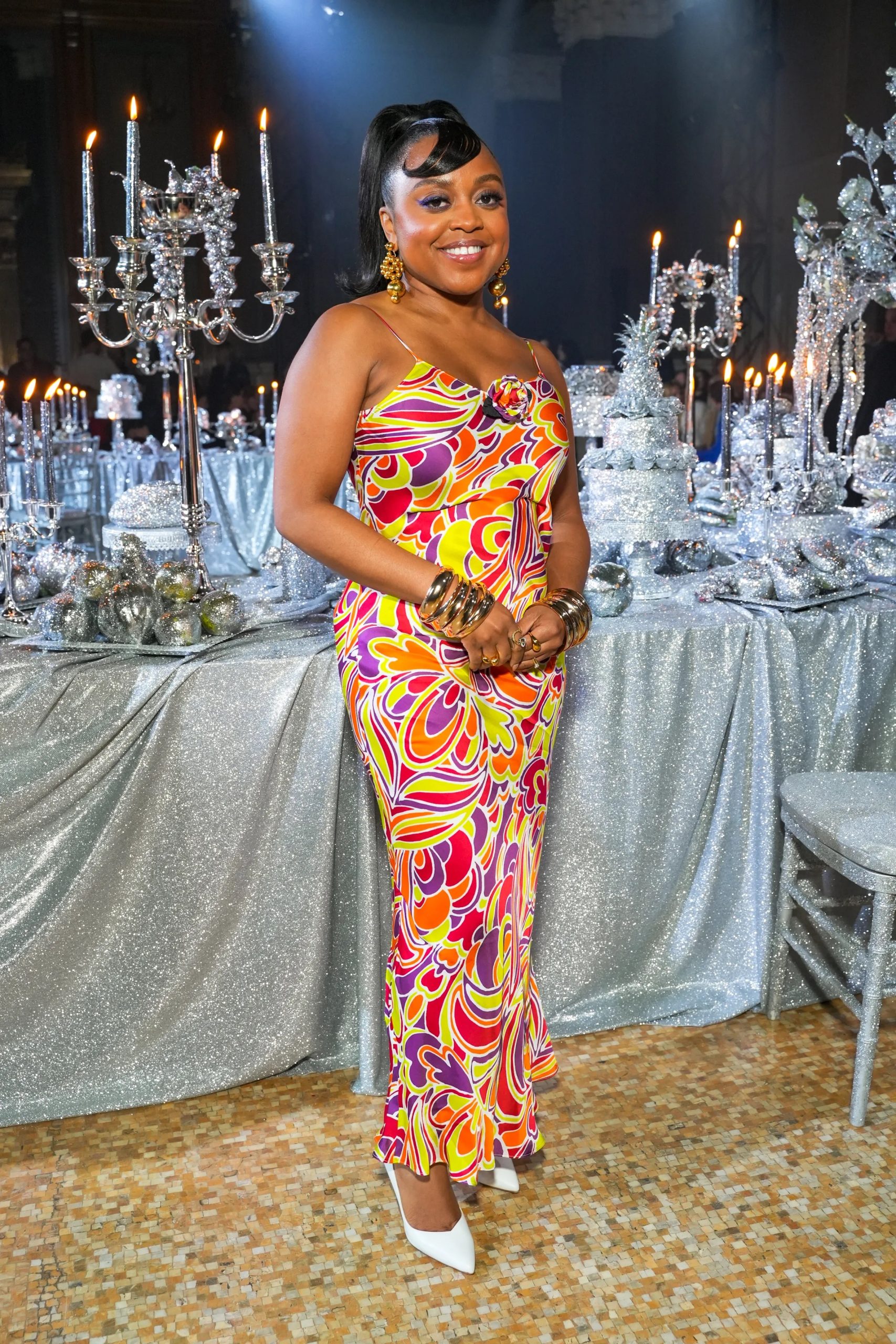 Quinta Brunson bij Rodarte tijdens New York Fashion Week herfst/winter 2023