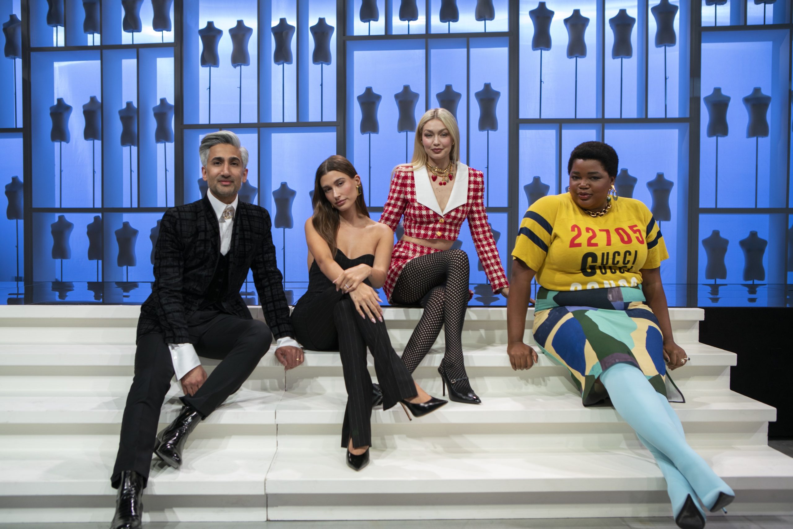 Next in Fashion Tan France, Judge Hailey Beiber, Gigi Hadid, Judge Gabriella Karefa-Johnson