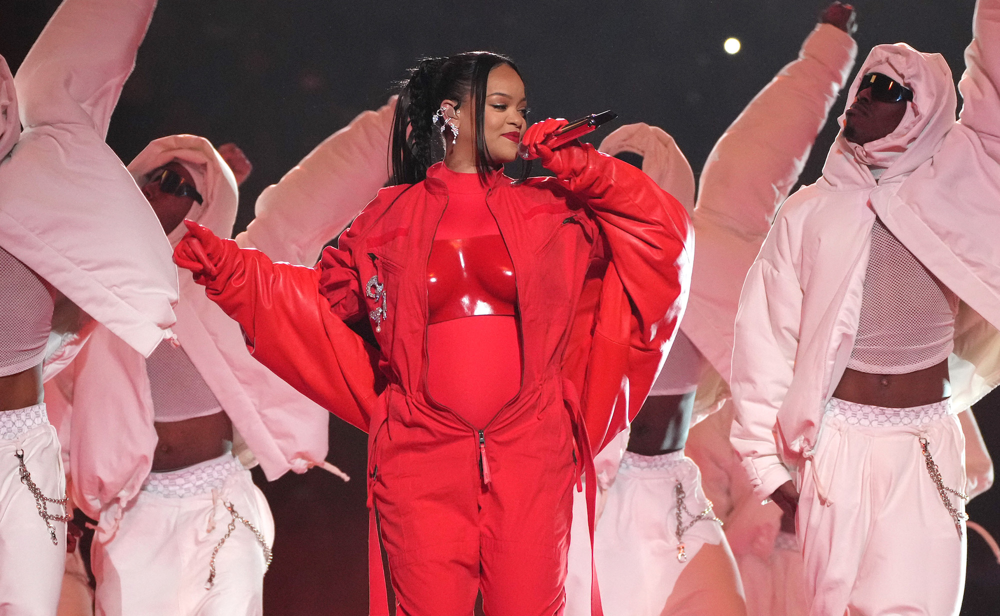 Rihanna tijdens de Super Bowl