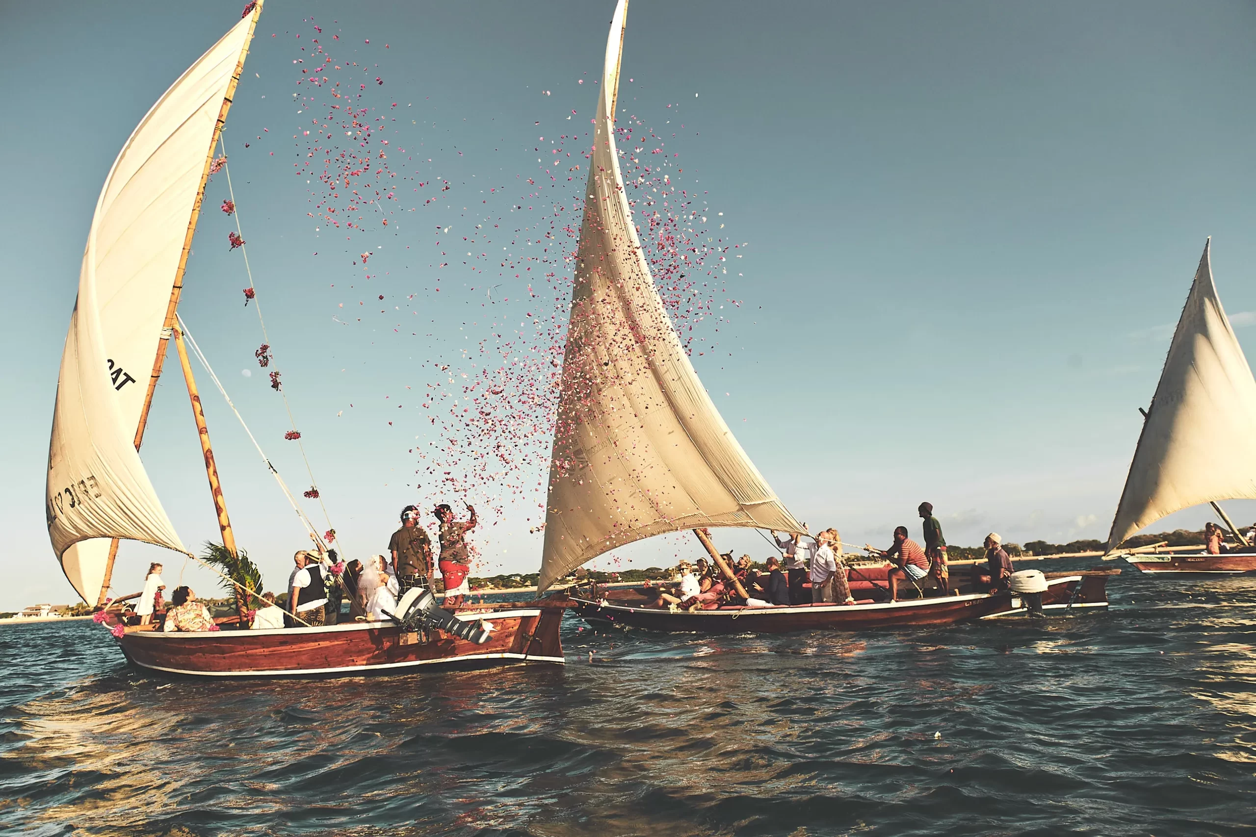 De huwelijkceremonie op dhows