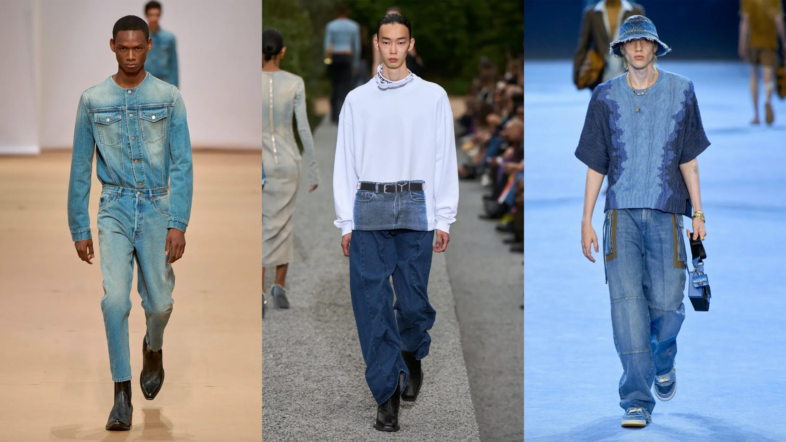 Blauwe spijkerbroeken behoren tot de lente/zomer trends 