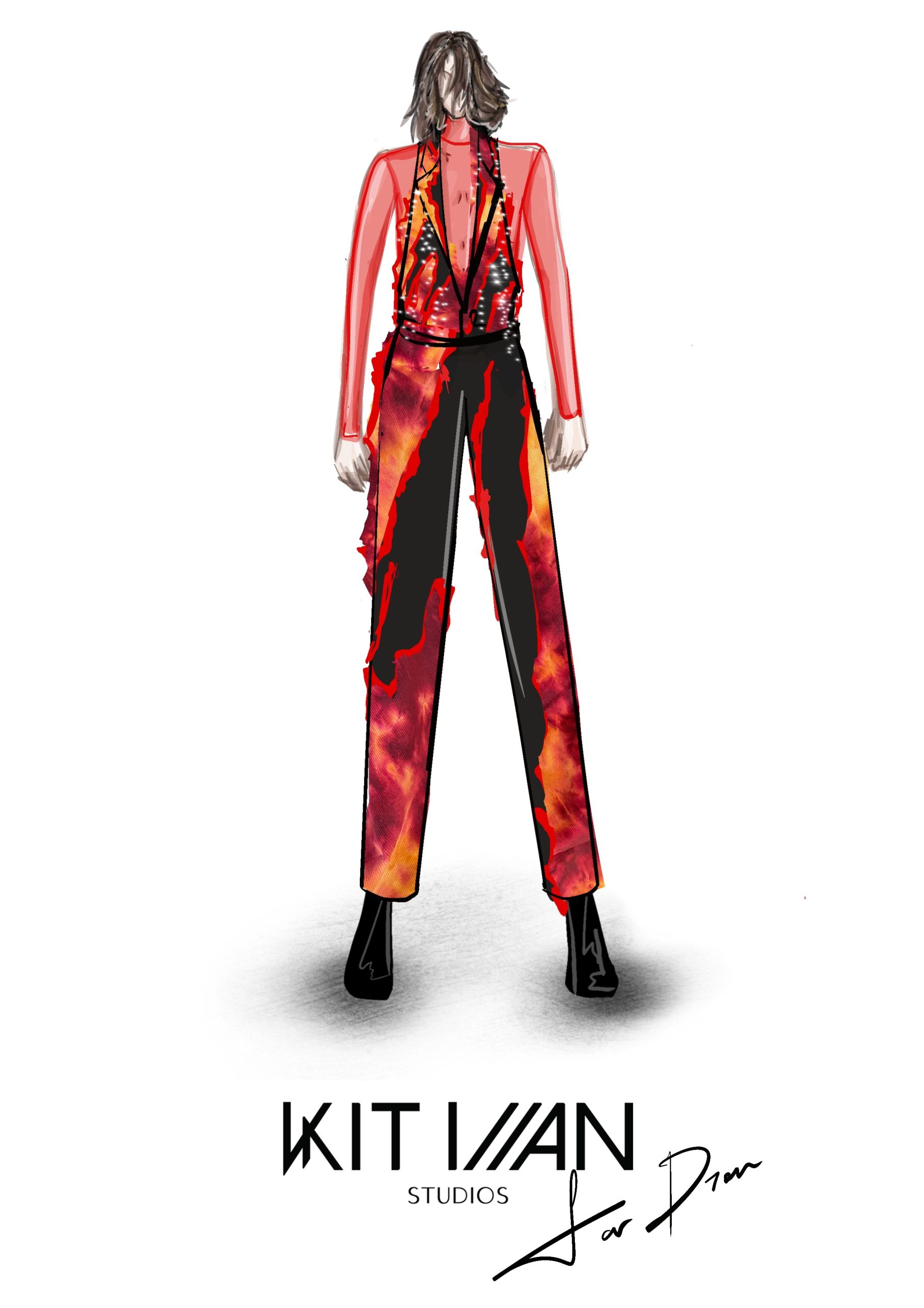 De alternatieve look van Dion voor het Songfestival