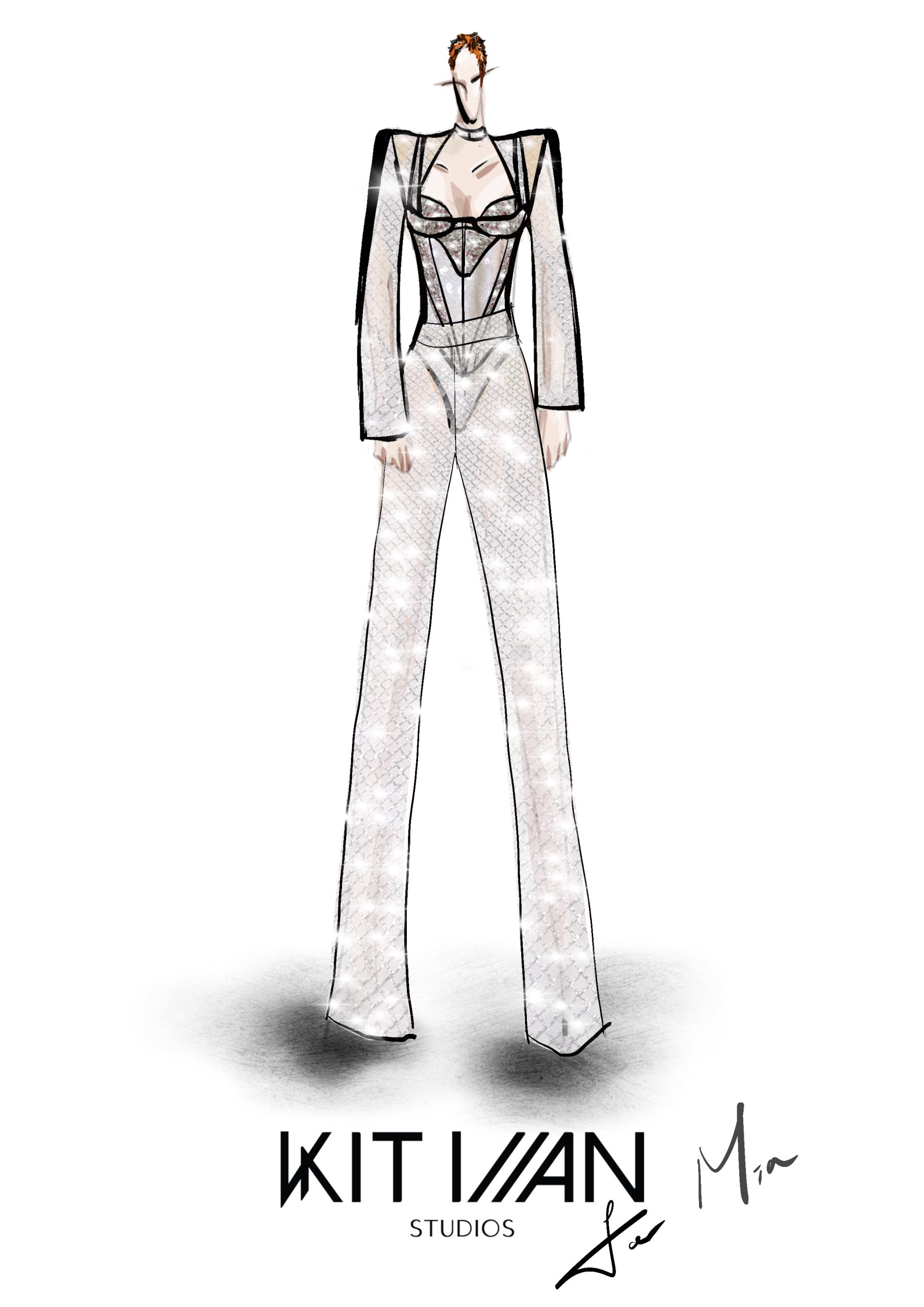 Stap 1 look van Mia voor het Songfestival