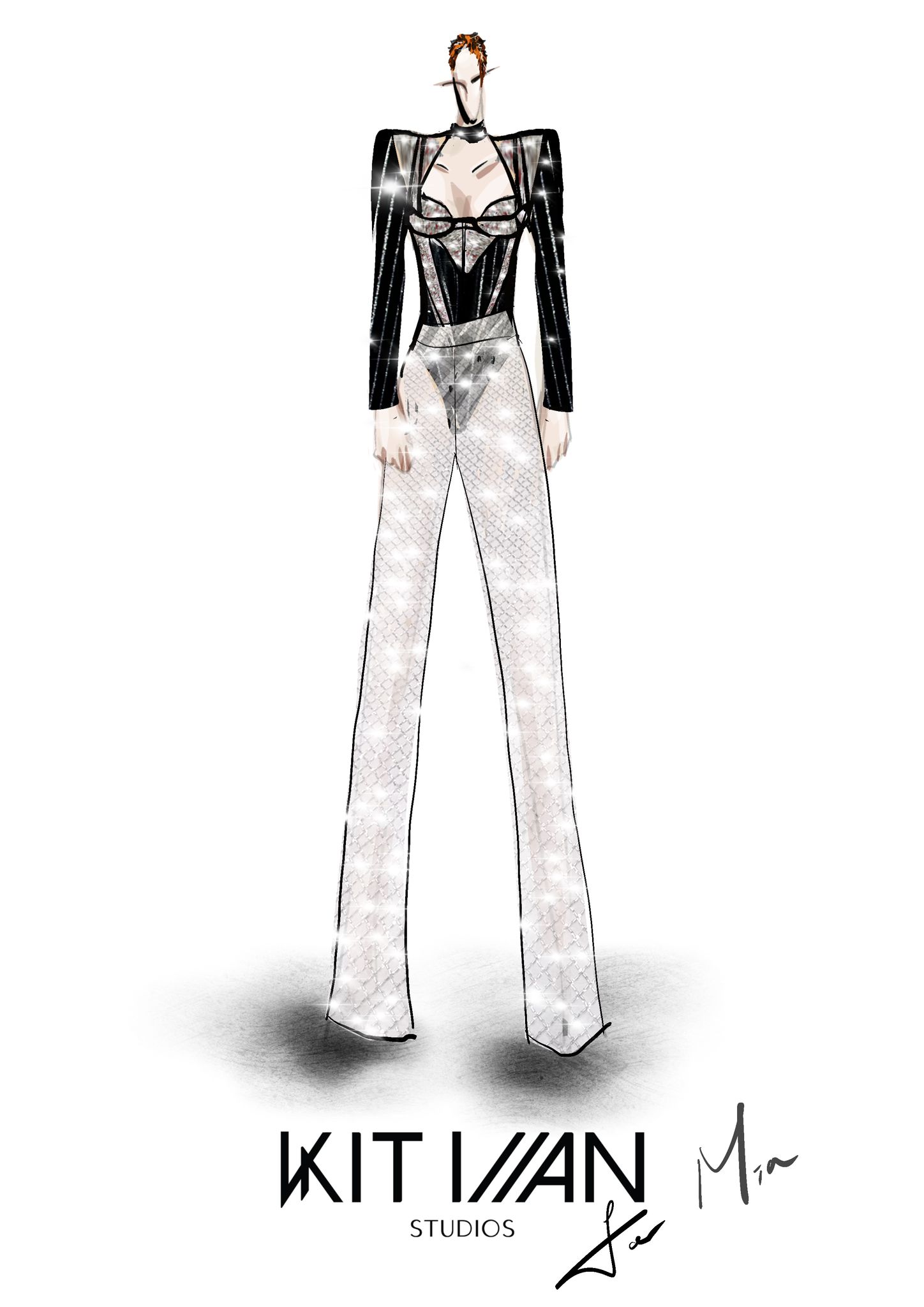 Stap 1 look van Mia voor het Songfestival