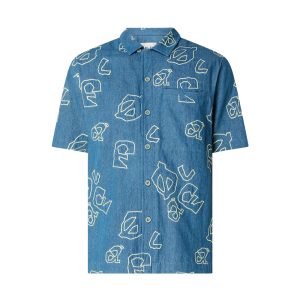 Blauw shirt met wit borduursel van Olaf