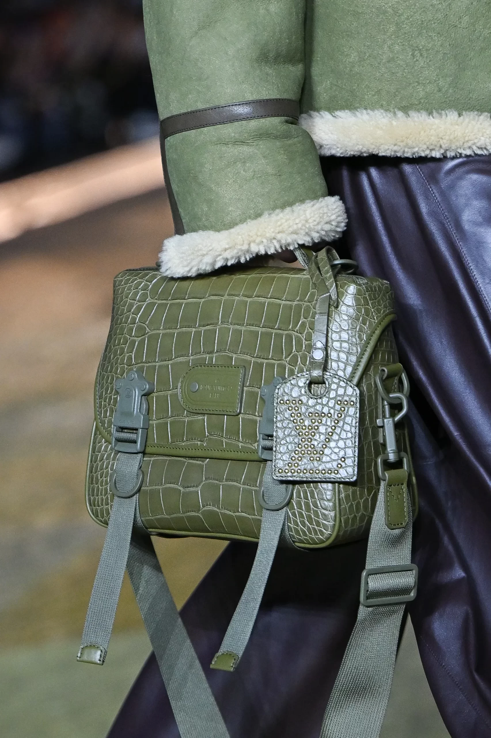 Groen leren tas van Louis Vuitton