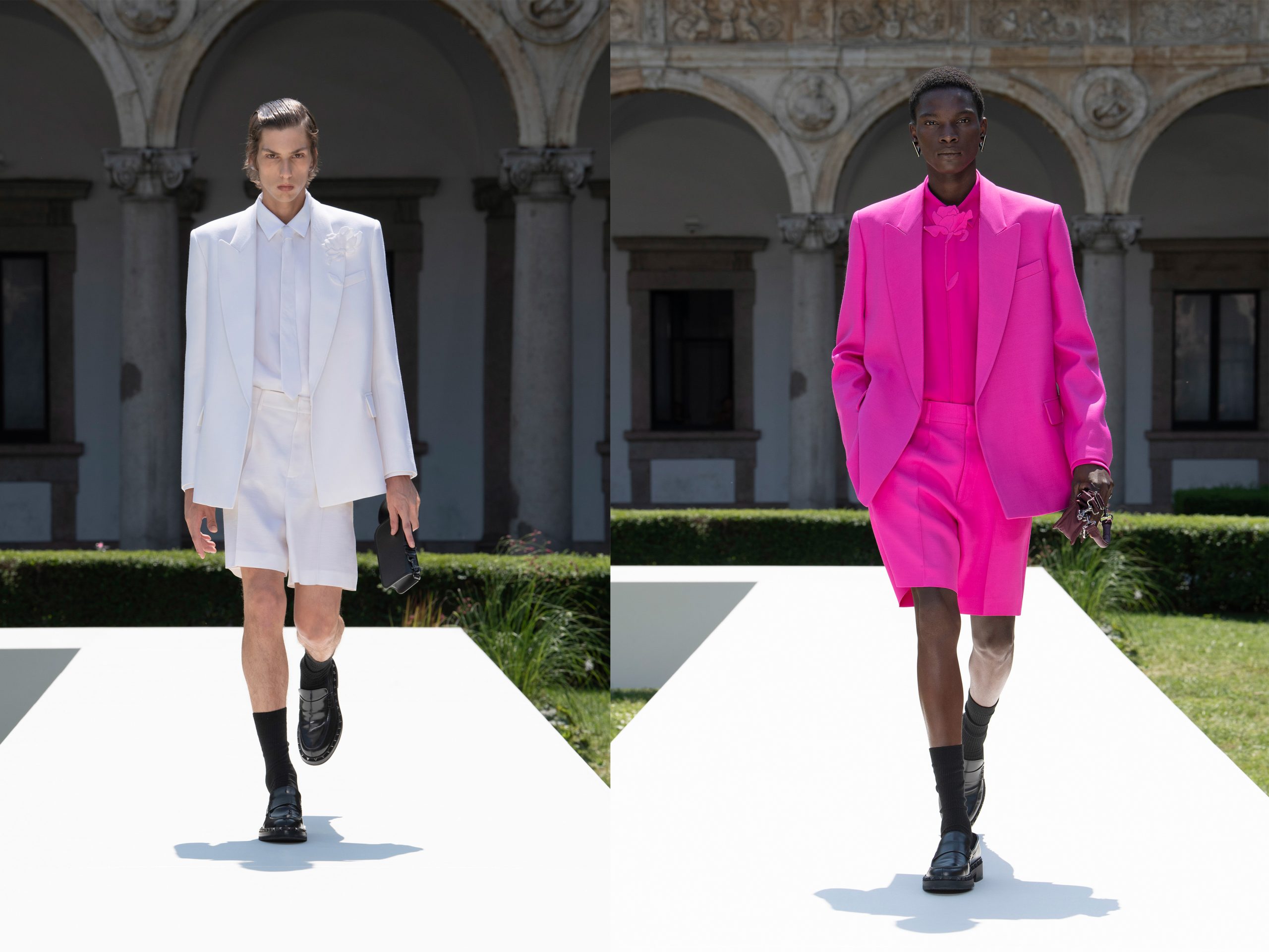 Twee looks uit de Valentino show