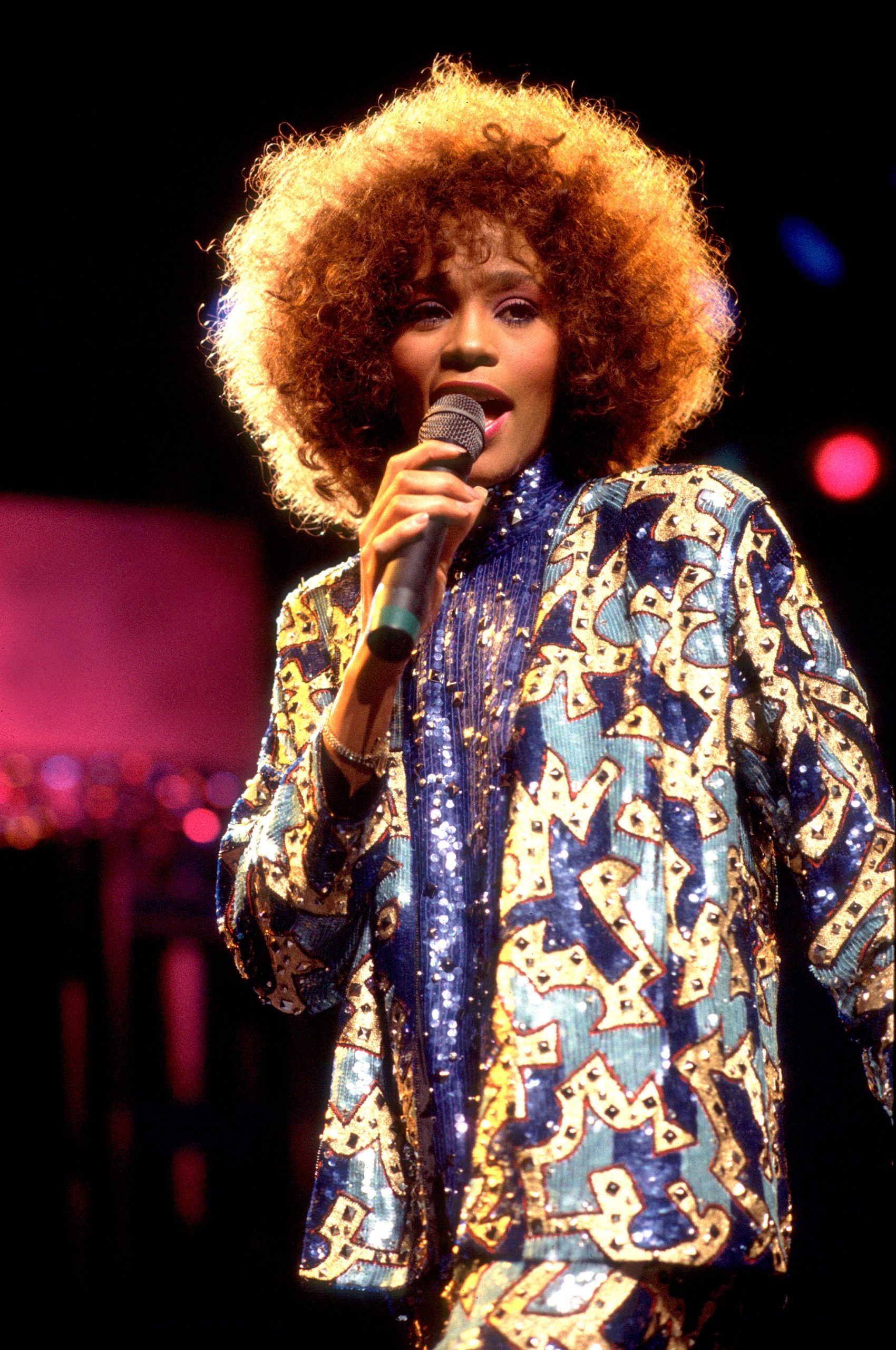 Houston treedt op tijdens de Greatest Love-wereldtournee in 1986.