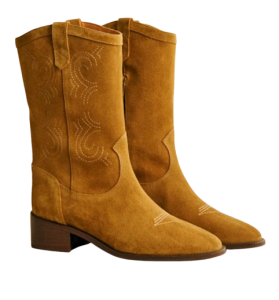 Sezane bruine laarzen van suede