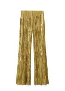 Mango broek franjes olijfgroen