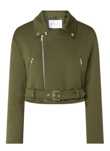 Max Mara olijfgroen bikerjack