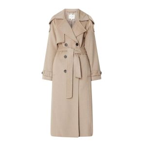 Beige lange trenchcoat van Dante6