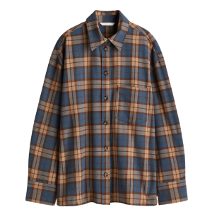 h&m flanellen overhemdblouse