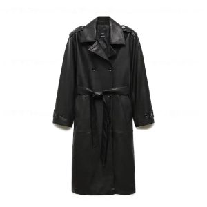 Mango trenchcoat van leer