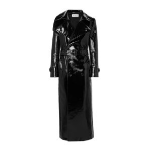 Zwarte jas van Saint Laurent voor een op The Matrix geïnspireerde look