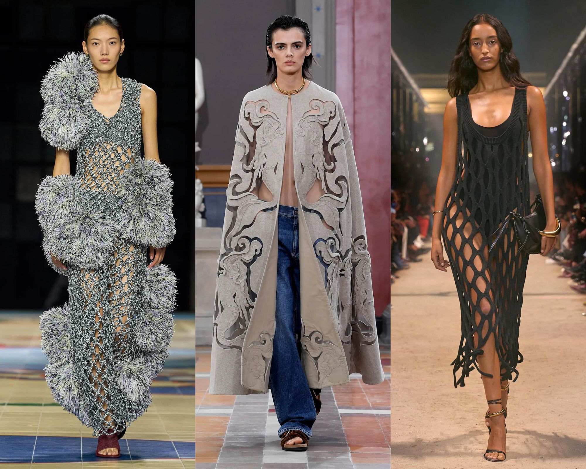 Opengewerkte materialen behoren tot de trends van lente/zomer 2024