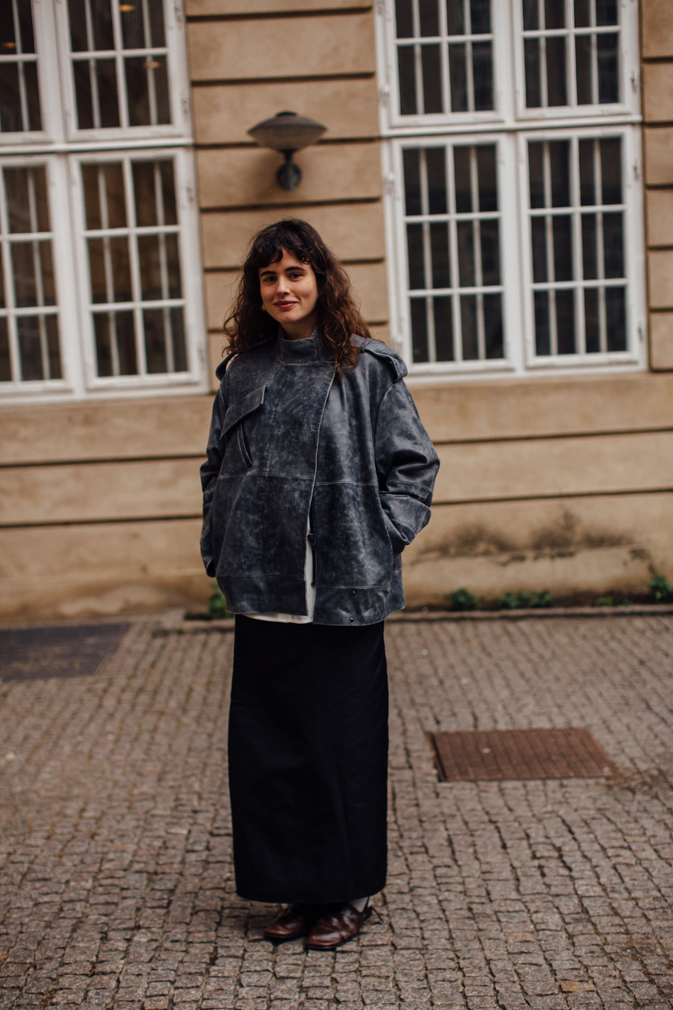 Copenhagen streetstyle met slipdress in de winter