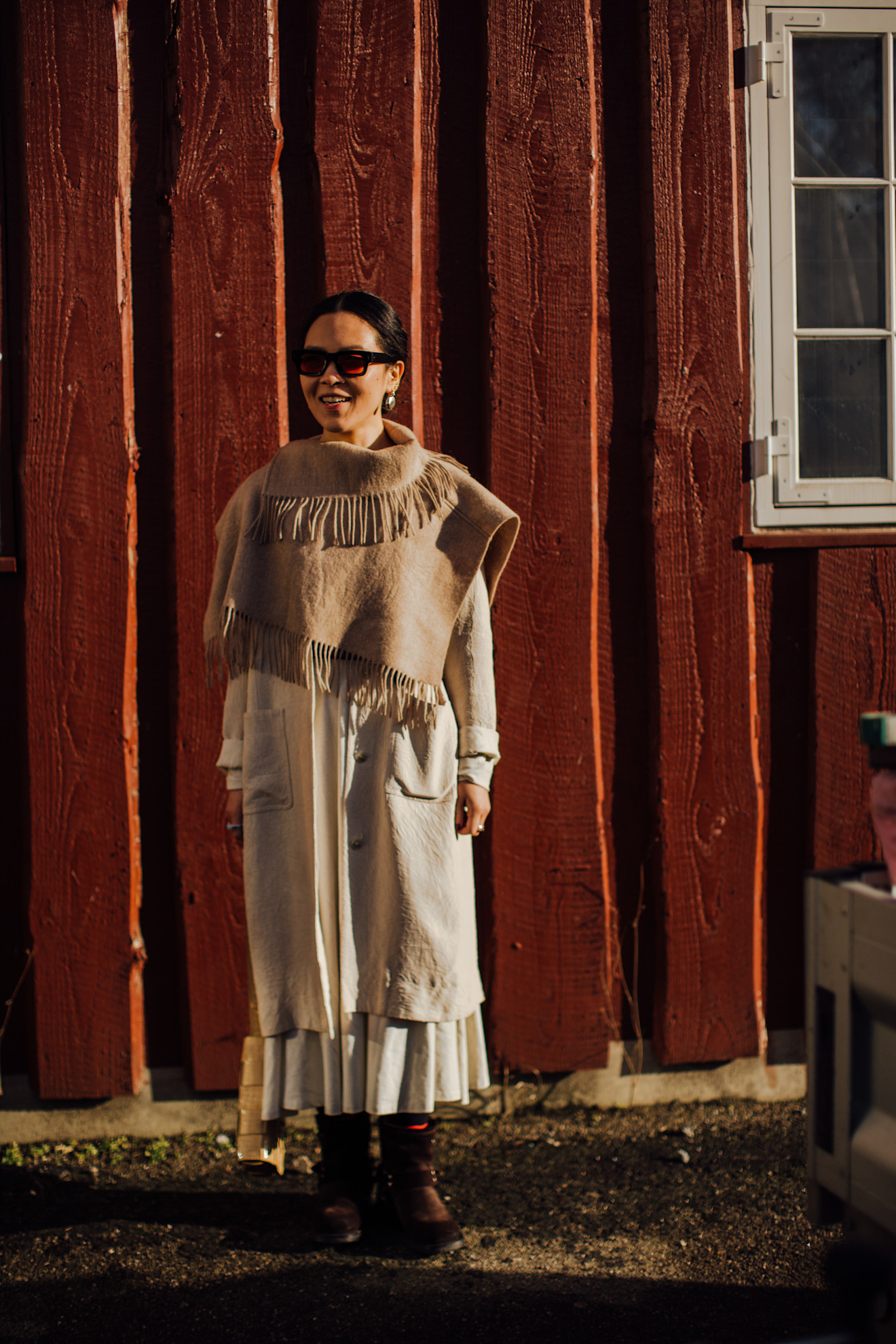 Copenhagen streetstyle met slipdress in de winter