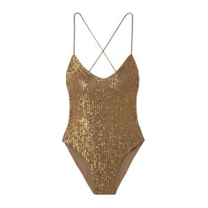 Norma Kamali bodysuit voor gouden items feestdagen