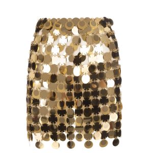 mini-rok gouden pailetten paco rabanne