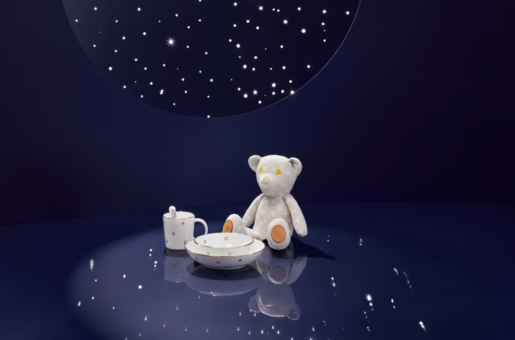 Campagnebeeld van LV's collectie voor baby's